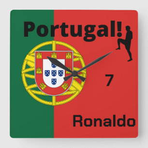 Relógio Quadrado Jogador de Futebol Português personalizável