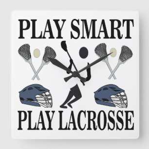 Relógio Quadrado Jogador de Lacrosse Esportes