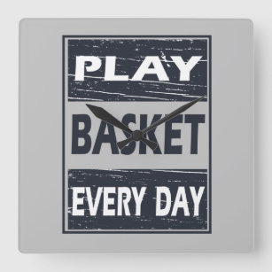 Relógio Quadrado jogar basquete todos os dias