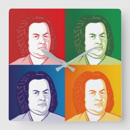 Relógio Quadrado Johann Sebastian Bach im Cartoon Stil