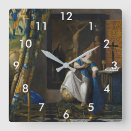 Relógio Quadrado Johannes Vermeer - Alegoria de fé