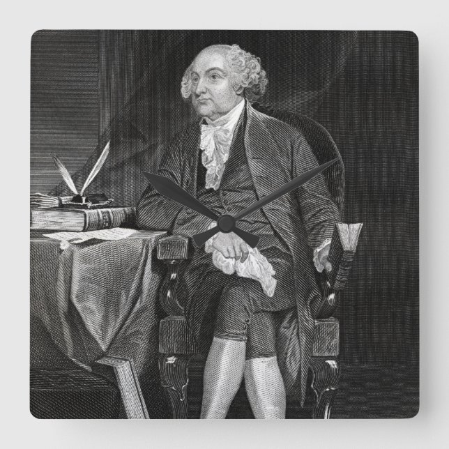 Relógio Quadrado John Adams (Frente)