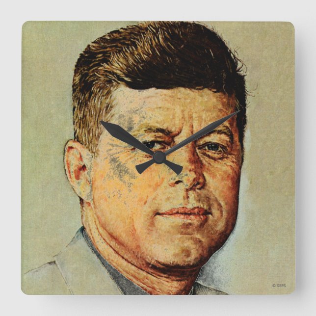 Relógio Quadrado John F. Kennedy EM MEMORIAM (Frente)