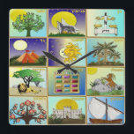 Relógio Quadrado Judaica 12 Tribos de Arte de Israel<br><div class="desc">Você está vendo a coleção de Design Lee Hiller. Roupa,  Gifts & Coleções Lee Hiller Fotografia ou Coleção de Arte Digital. Você pode ver a fotografia da Nature em http://HikeOurPlanet.com/ e seguir seu blog de caminhada no Hot Primavera National Park.</div>