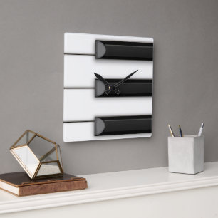 Relógio Quadrado Jumbo Piano Keys Ilustração de Música