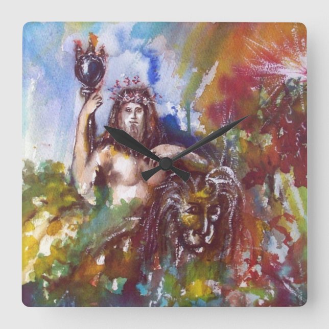 RELÓGIO QUADRADO JUPITER E LIÃO (Frente)