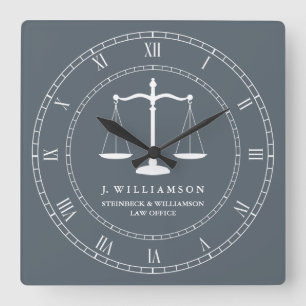 Relógio Quadrado Justiça escala o cinza de ardósia conhecido feit