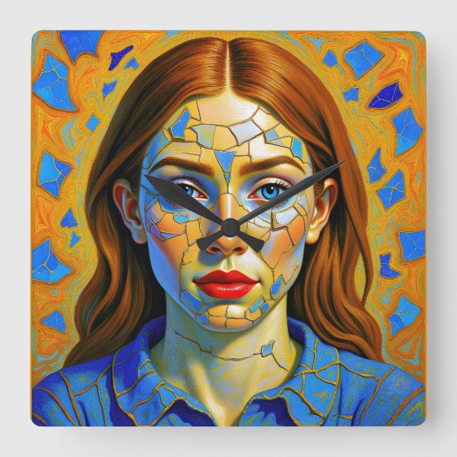 Relógio Quadrado “Kaela” - Pattern of a Past (Frente)