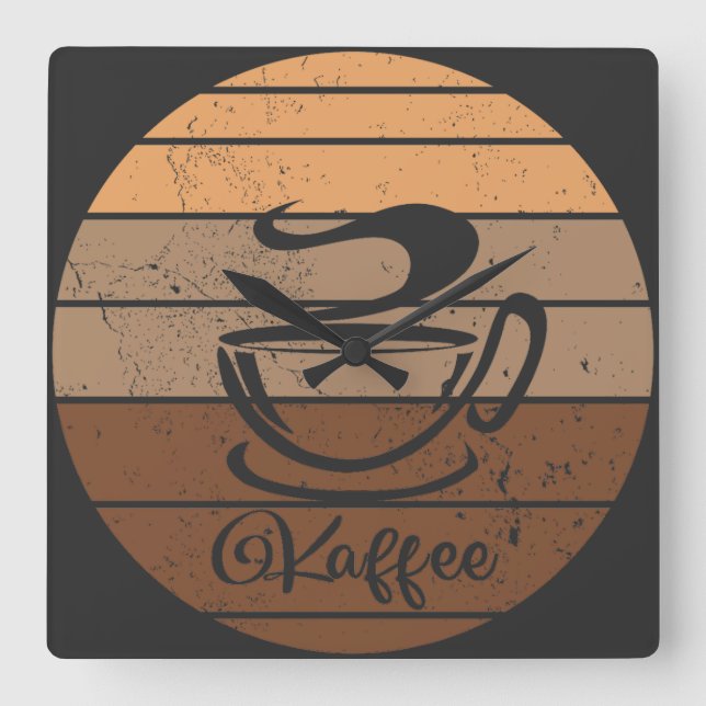 Relógio Quadrado Kaffee Design (Frente)