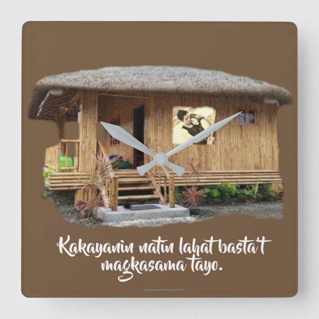 Relógio Quadrado Kakayanin natin lahat't magkasama tayo (Frente)