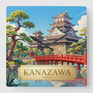 Relógio Quadrado KANAZAWA Japão Jardim de Luxo Viagem 🌿