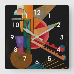 Relógio Quadrado Kandinsky - Interpretação Abstrata
