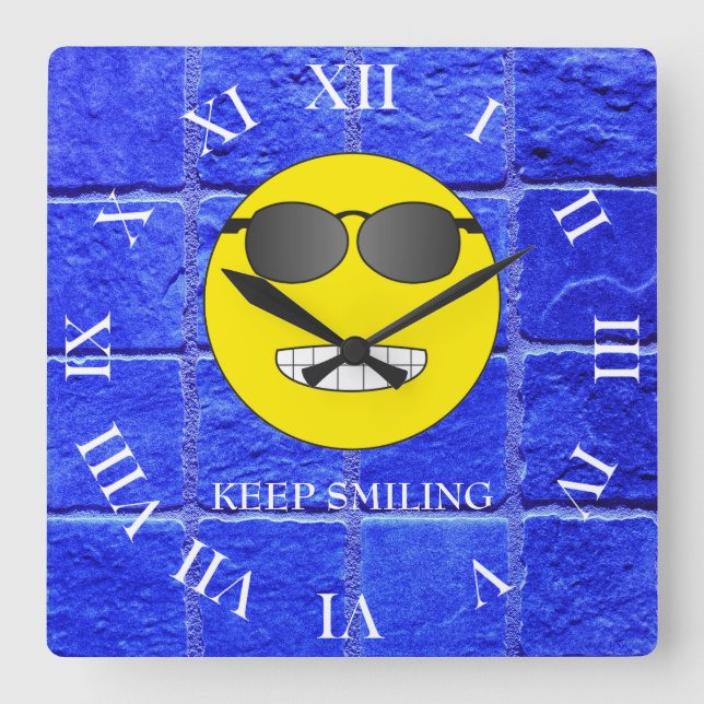 Relógio Quadrado Keep Smiling (Frente)