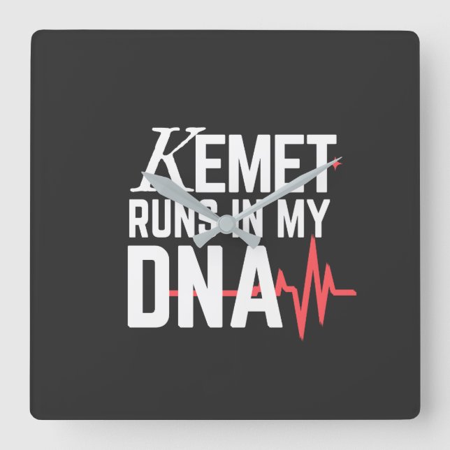 Relógio Quadrado Kemet Runs in My DNA |  (Frente)