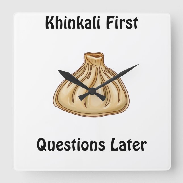 Relógio Quadrado Khinkali (Frente)