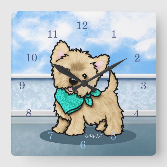 Relógio Quadrado KiniArt Cutieface Cairn Square Wall Clock (Frente)