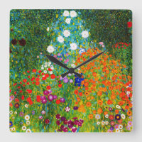 Klimtの『花園』の壁掛け時計