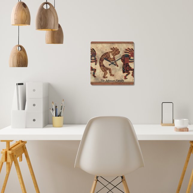 Relógio Quadrado Kokopelli Southwestern Clock (Criador carregado)