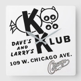 Relógio Quadrado KOO KOO KLUB, Chicago, Illinois