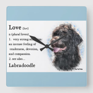 Relógio Quadrado Labradoodle Love é presente