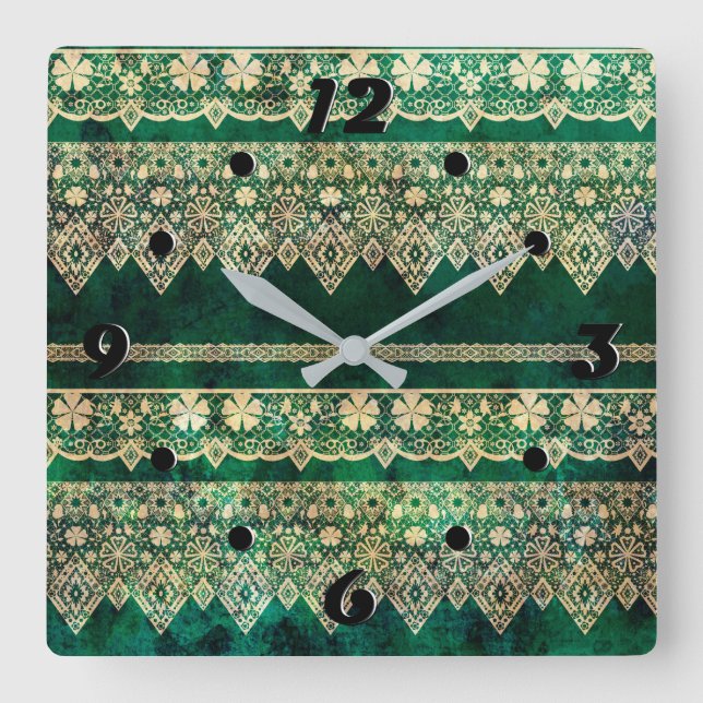 Relógio Quadrado Lace de Vintage (Frente)