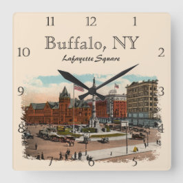 Relógio Quadrado Lafayette Square Vintage Buffalo Custom Square Wal