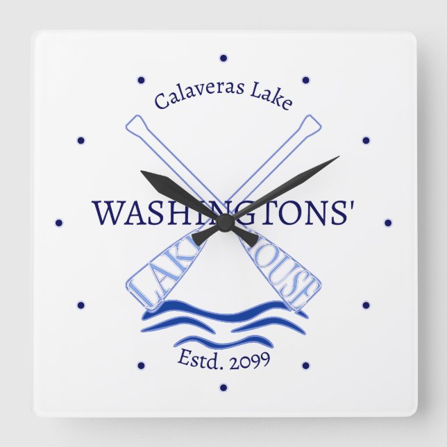 Relógio Quadrado Lago House Cabin Cottage Wall Clock (Frente)
