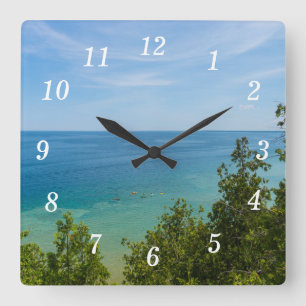 Relógio Quadrado Lago Huron Lookout Wall Clock