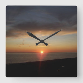 Relógio Quadrado Lago Michigan Sunset Acryall Clock