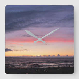 Relógio Quadrado Lago Michigan Sunset Acryall Clock