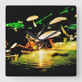 Relógio Quadrado Lago Mushroom