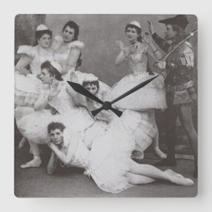 Relógio Quadrado Lago swan, teatro de Mariinsky, 1895 (foto de b/w)
