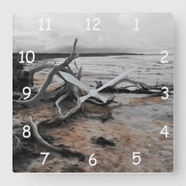 Relógio Quadrado Lago Tyrrell Natural Forces