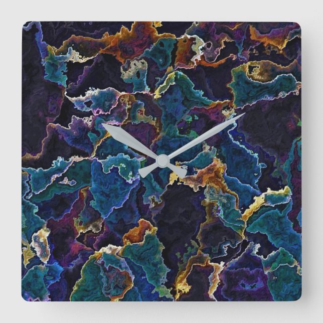 Relógio Quadrado Lamas De Óleo (Frente)