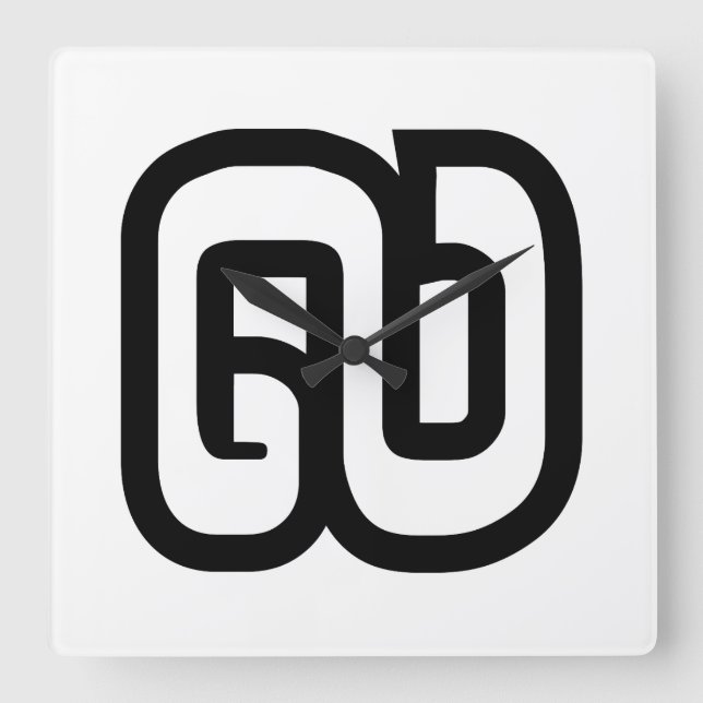 Relógio Quadrado Laos / Laos Número Nove / 9 / ໙ (Kao/Gao) Laos (Frente)