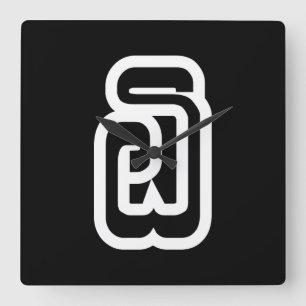 Relógio Quadrado Laos / Laos Número seis / 6 / ໖ (Ho/Hok) Laocia