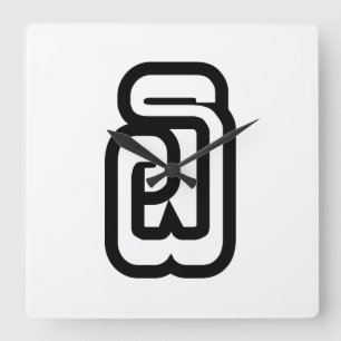 Relógio Quadrado Laos / Laos Número seis / 6 / ໖ (Ho/Hok) Laocia