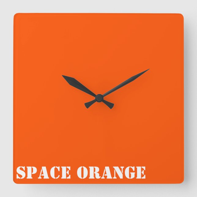 Relógio Quadrado Laranja espacial (Frente)