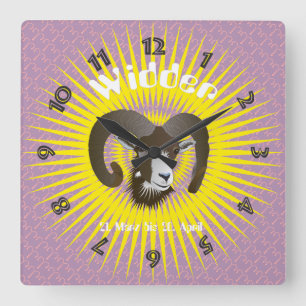 Relógio Quadrado Largura 21. März bis 20. April Uhr