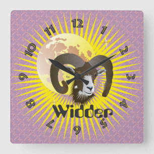 Relógio Quadrado Largura 21. März bis 20. April Uhr