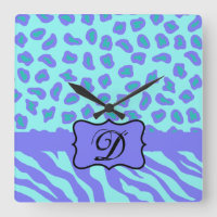 Lavanda de Turquesa Zebra Leopardo Monograma
