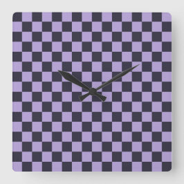 Relógio Quadrado Lavender haze checkerboard pattern