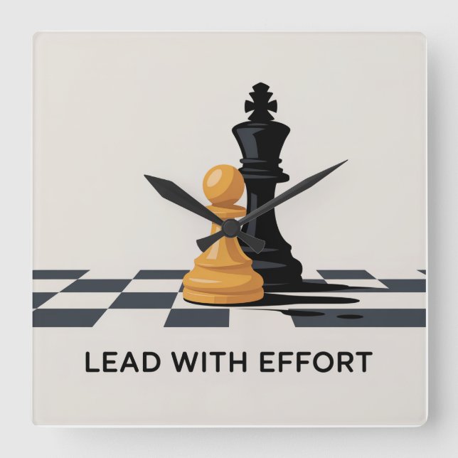 Relógio Quadrado Lead With Effort (Frente)