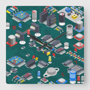 Relógio Quadrado LED vermelho de Conselho de circuito impresso (PCB