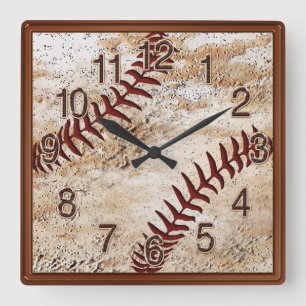 Relógio Quadrado Legal Baseball Man Cave Wall Decor Baseball CLOCK