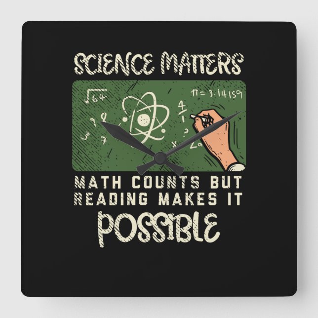 Relógio Quadrado Leitura - A Leitura Torna Possível (Frente)