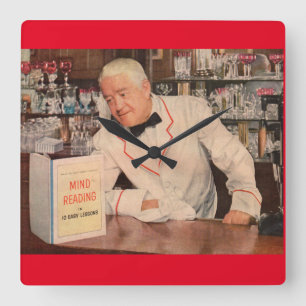 Relógio Quadrado leitura mental no bar
