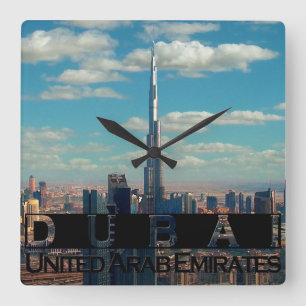Relógio Quadrado Lembrança de Dubai UAE