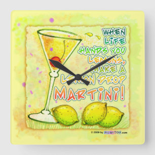 RELÓGIO QUADRADO LEMON DROP MARTINI WALL CLOCK
