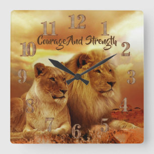 Relógio Quadrado Leões Regionais Lioness Acrylic Wall Clock